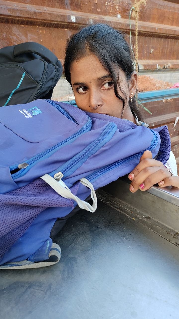 A bright portrait in a colorful sari