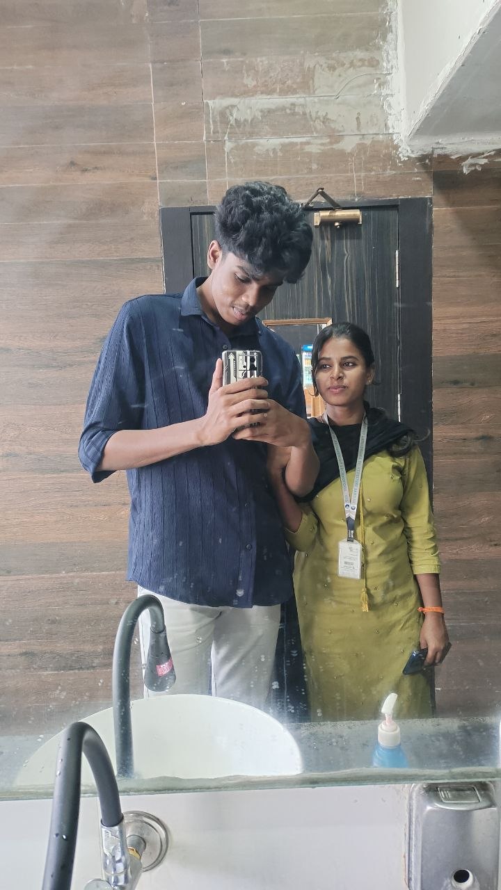 A selfie shown on a phone